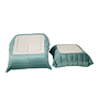 Togo Armchair and Ottoman Set Rib Velvet Aqua 3