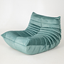 Togo Armchair Wave Rib Velvet Aqua 6