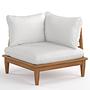 Livaro Lounge Corner Element Acacia Solid Woven Fabric Brown Cream 3