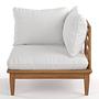 Livaro Lounge Corner Element Acacia Solid Woven Fabric Brown Cream 4