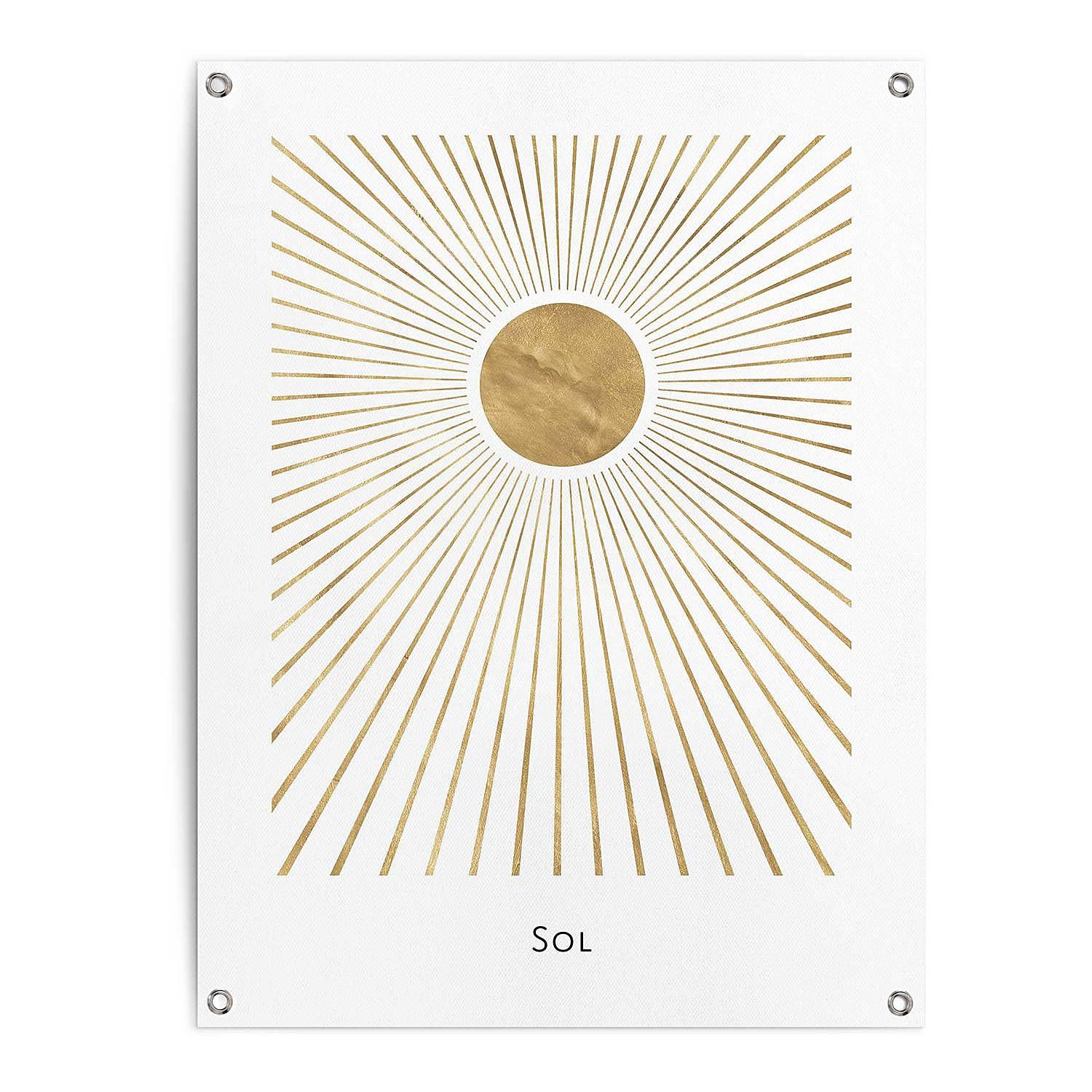 Outdoor Poster Golden Sun PVC Gold 60x80 cm 0