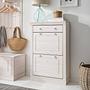 LILLEHAMMER Shoe Cabinet Solid Pine White 2