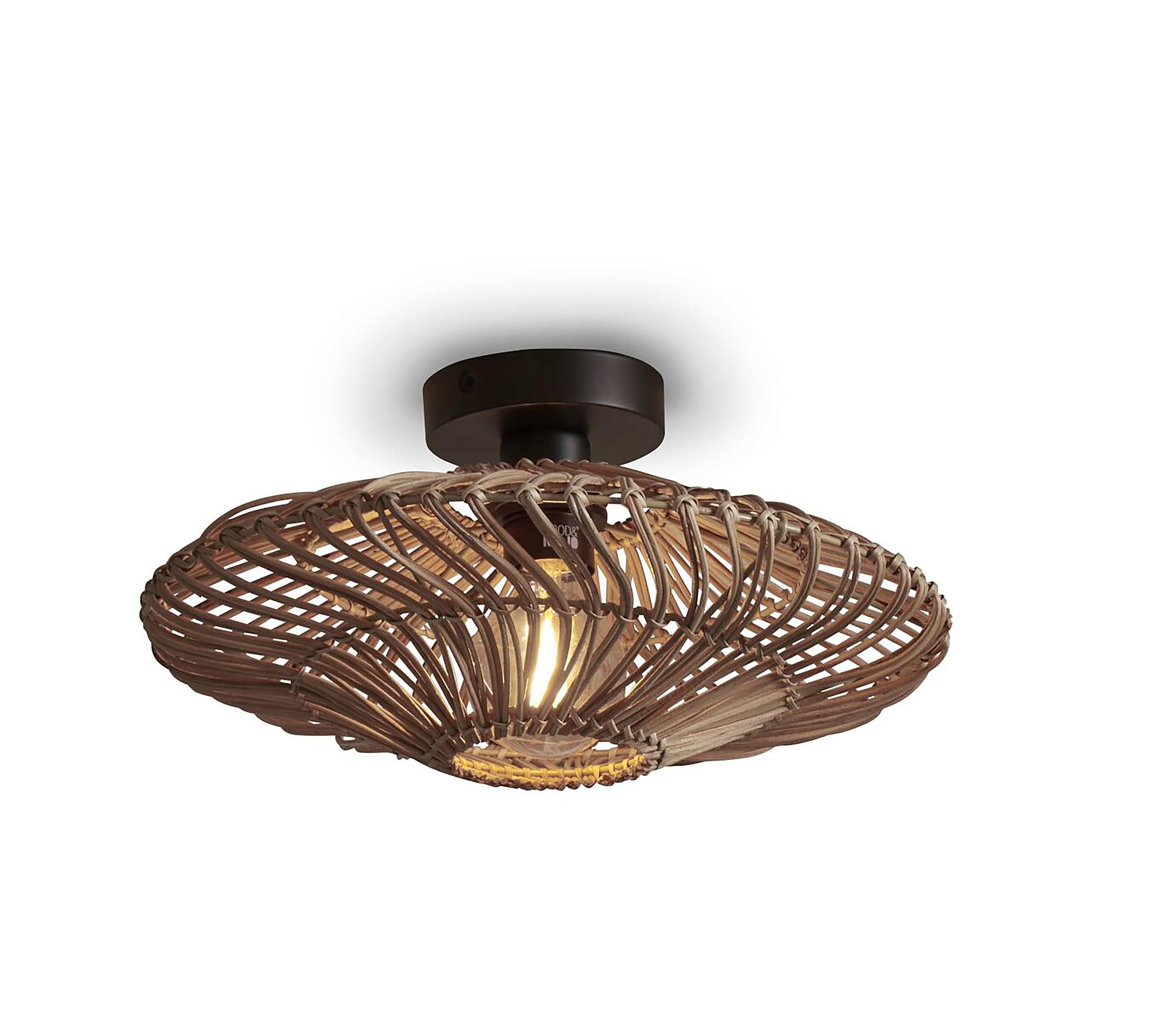 Zanzibar Ceiling Lamp Iron Rattan Beige Ø40 cm 3