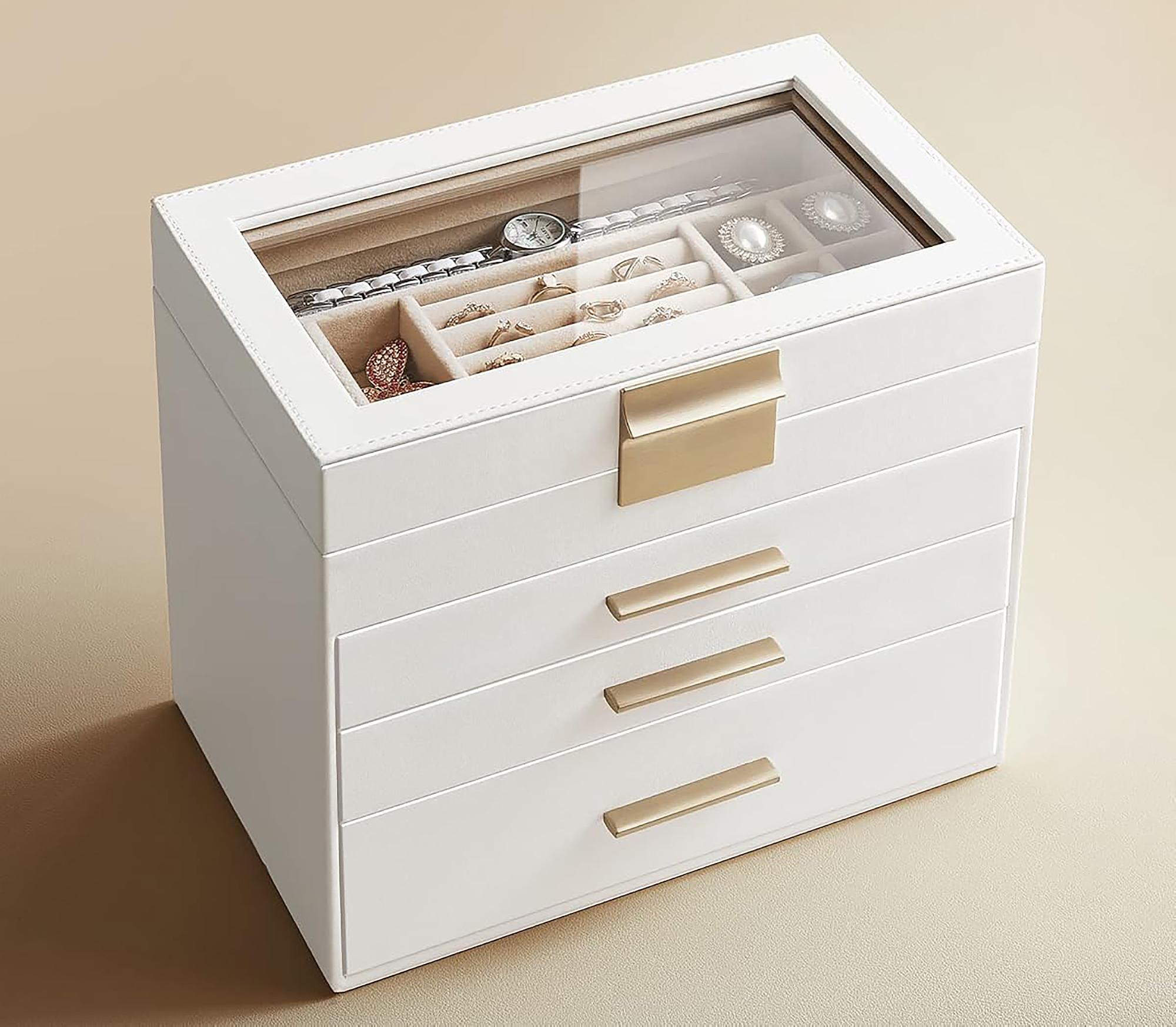 Ruika Jewelry Box Velvet White 25x21x16 cm 2