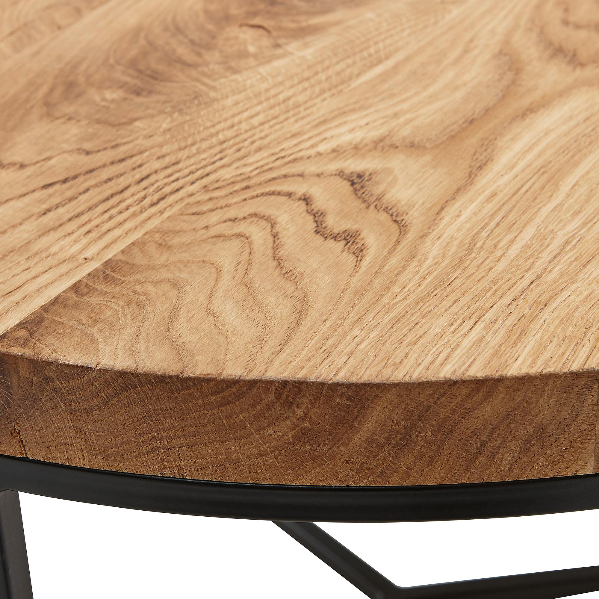Ossofo Coffee Table Solid Oak Metal Ø60 cm 1
