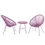 Copacabana Set of 3 Seating Group Steel Polyrattan Lavender 2