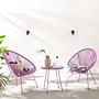 Copacabana Set of 3 Seating Group Steel Polyrattan Lavender 0