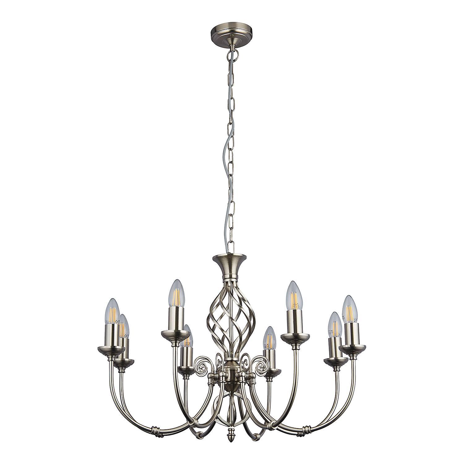 Zanzibar Chandelier 8-Light Steel Silver 2