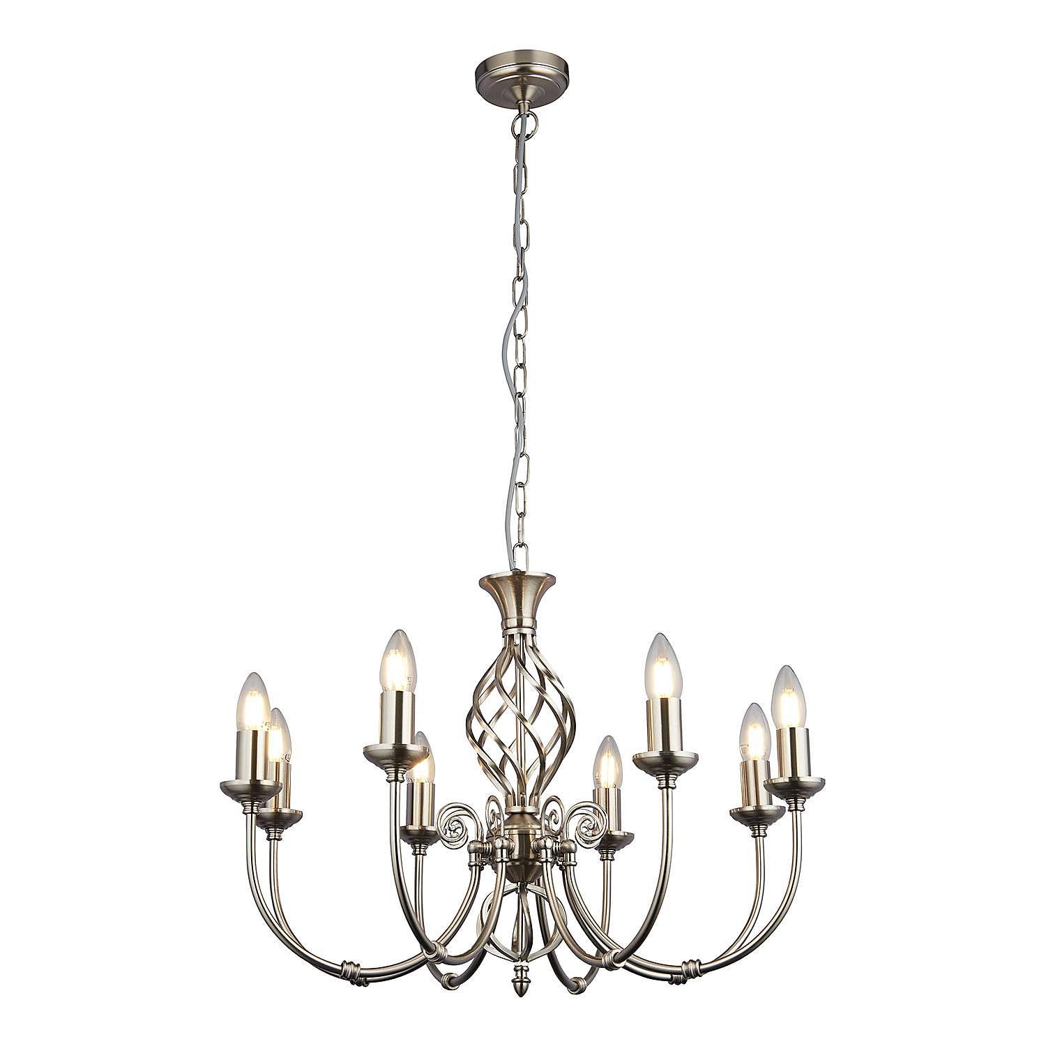 Zanzibar Chandelier 8-Light Steel Silver 1