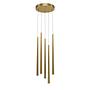 Cascade LED Pendant Light 5-Light Aluminum Brass 0
