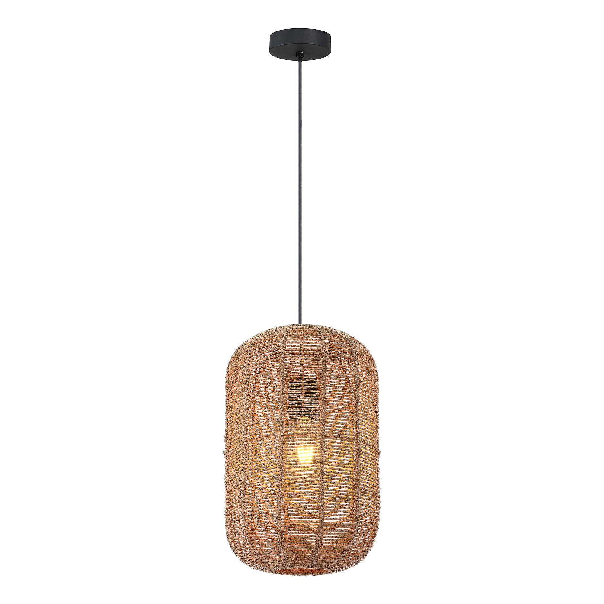 Husley Cast Iron Pendant Light 1-Light Paper Natural 4