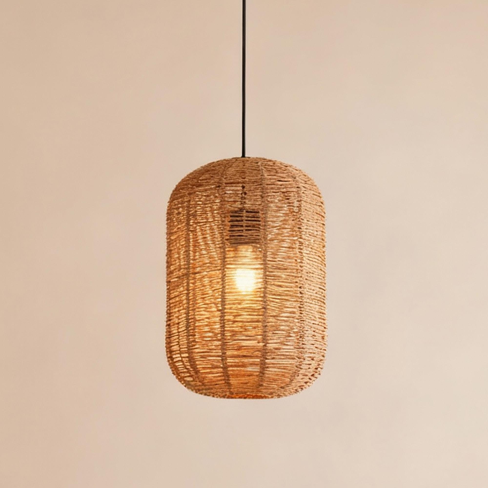 Husley Cast Iron Pendant Light 1-Light Paper Natural 1