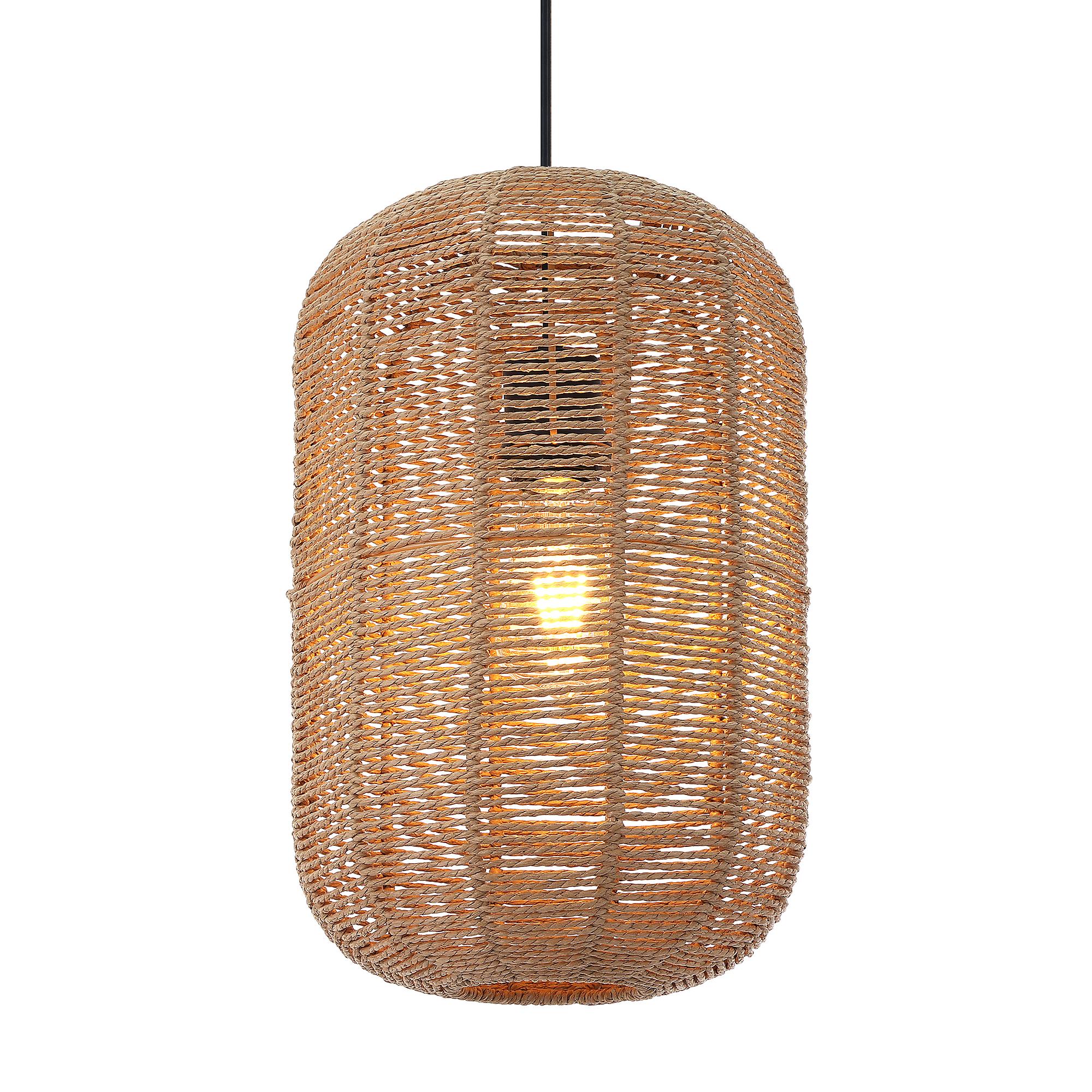Husley Cast Iron Pendant Light 1-Light Paper Natural 3