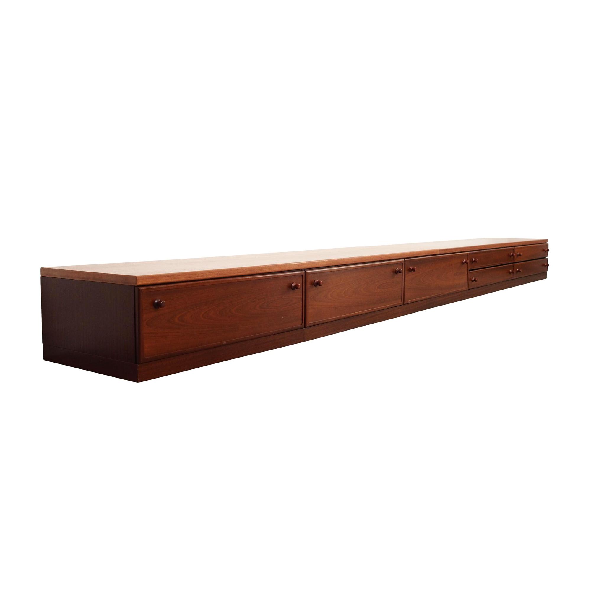 Mahogany Lowboard Brown 1970s 0