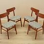 Set of four teak chairs 1970s Brown 2