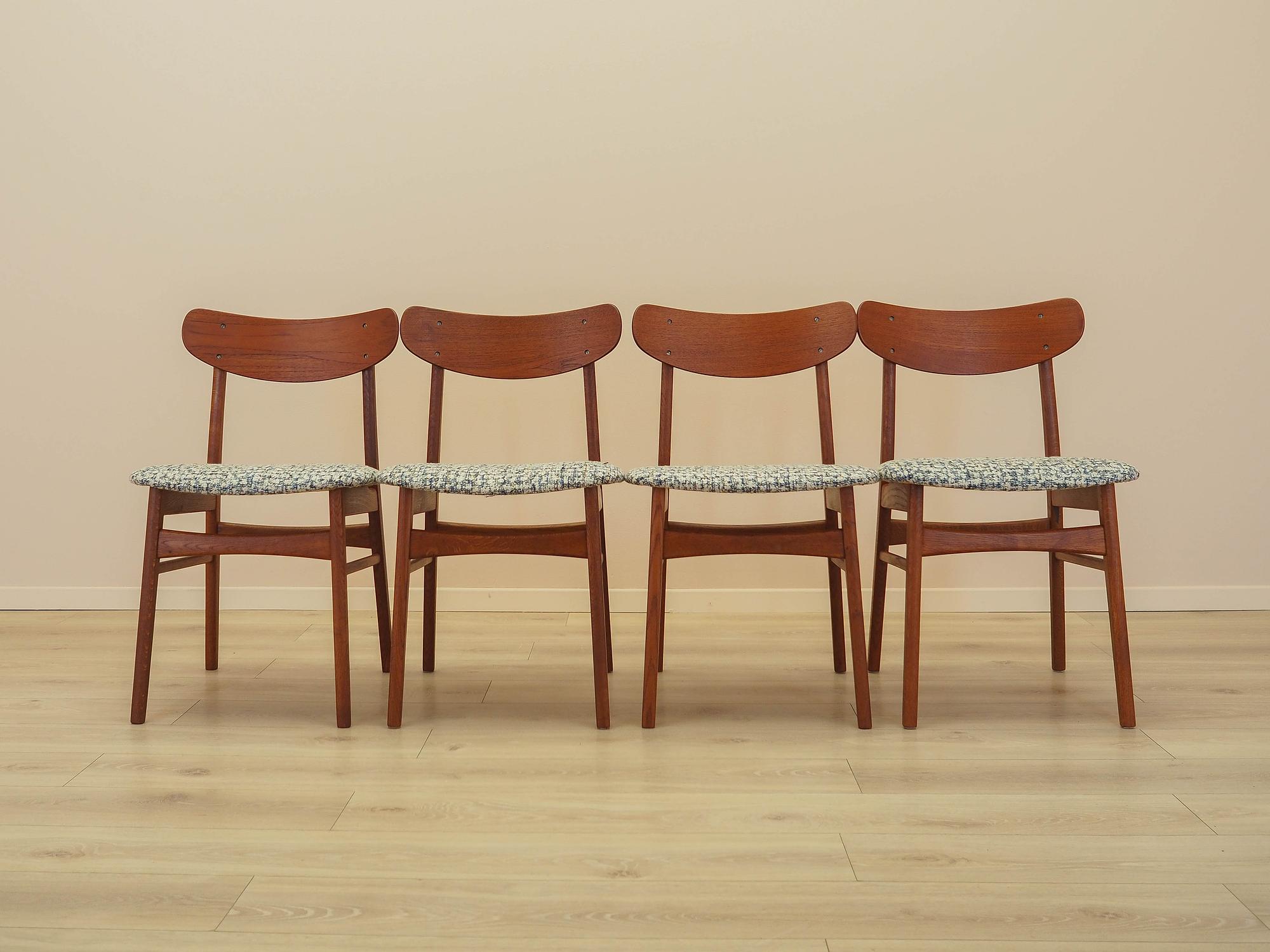 Set of four teak chairs 1970s Brown 9