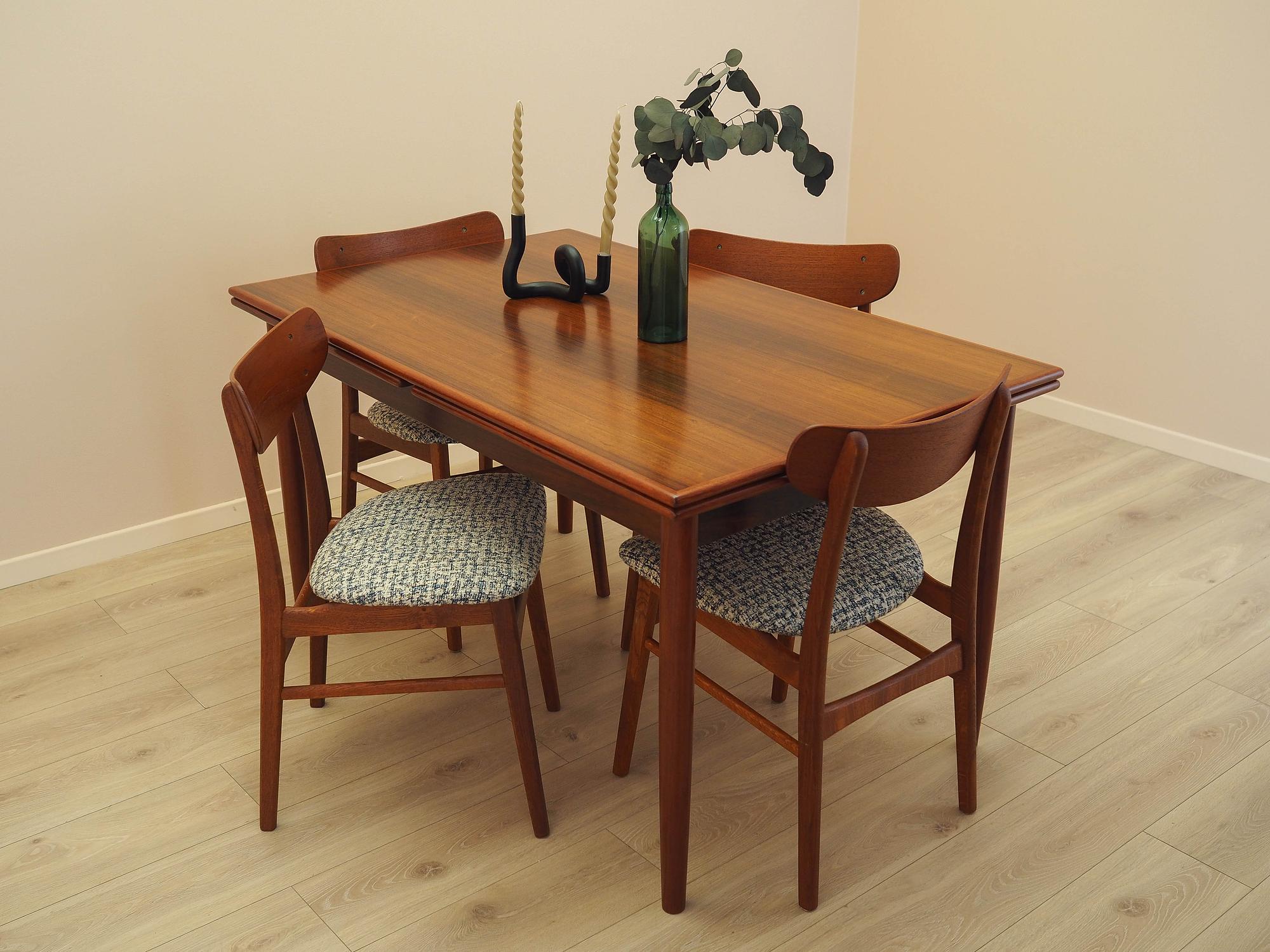 Set of four teak chairs 1970s Brown 13