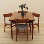 Vierer-Set Teak-Stühle 1970er Jahre Braun 12