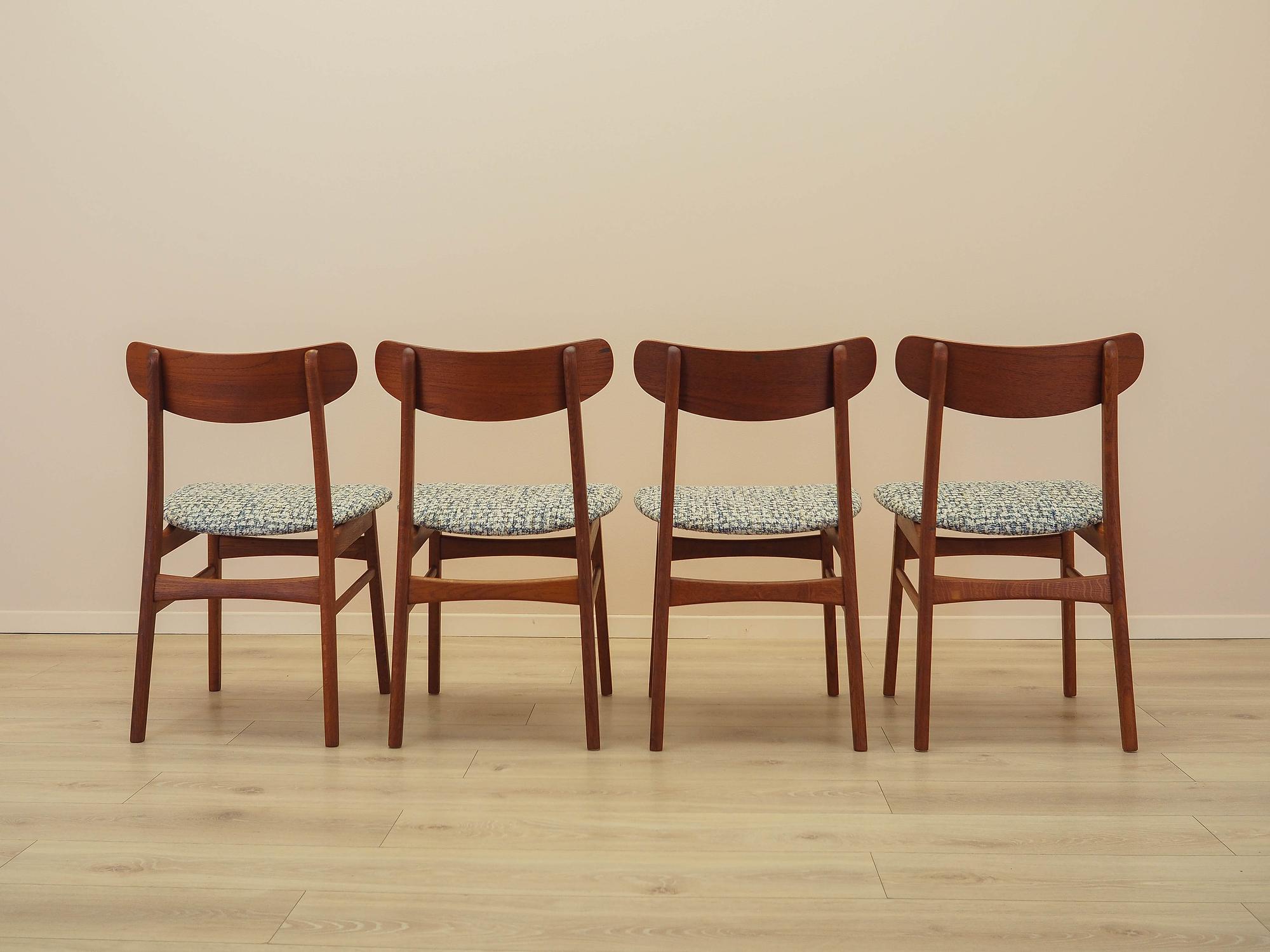 Set of four teak chairs 1970s Brown 11