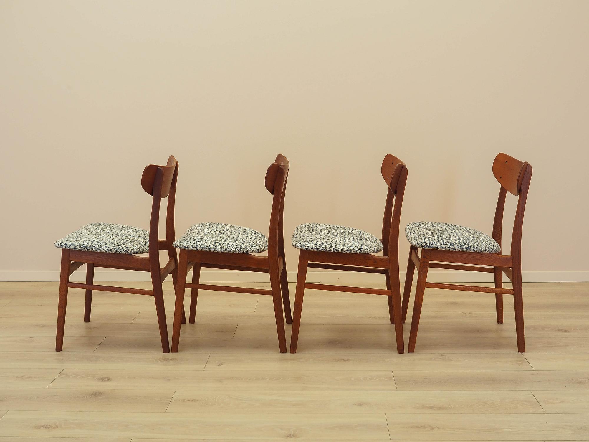 Set of four teak chairs 1970s Brown 10