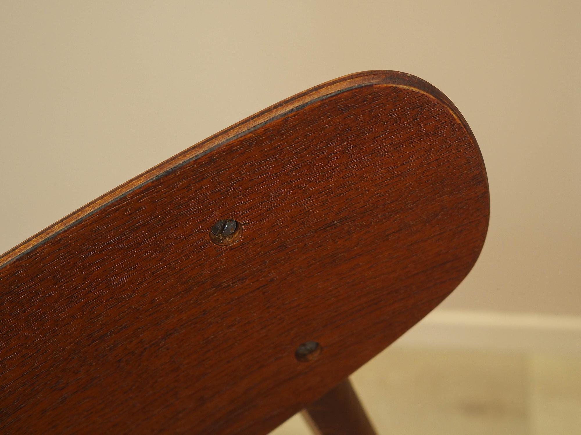 Set of four teak chairs 1970s Brown 8