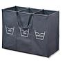 Ankay Laundry Basket 3-Compartment Divider Bamboo Grey 0