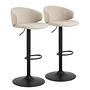 2x Bacavi Bar Stool Flat Weave Steel Beige 1