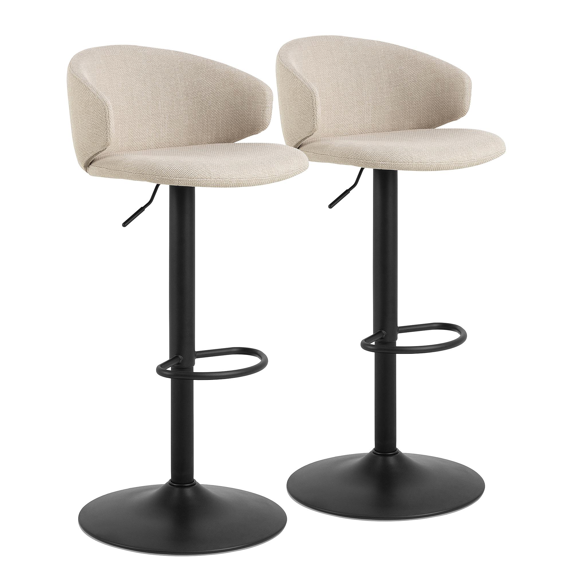 2x Bacavi Bar Stool Flat Weave Steel Beige 0