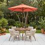 Sombrilla Sonnenschirm Eukalyptus Massiv Terracotta Ø200 cm 3
