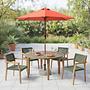 Sombrilla Sonnenschirm Eukalyptus Massiv Terracotta Ø200 cm 2