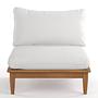 Livaro Modular Lounge Chair Solid Acacia Woven Fabric Brown Cream 3