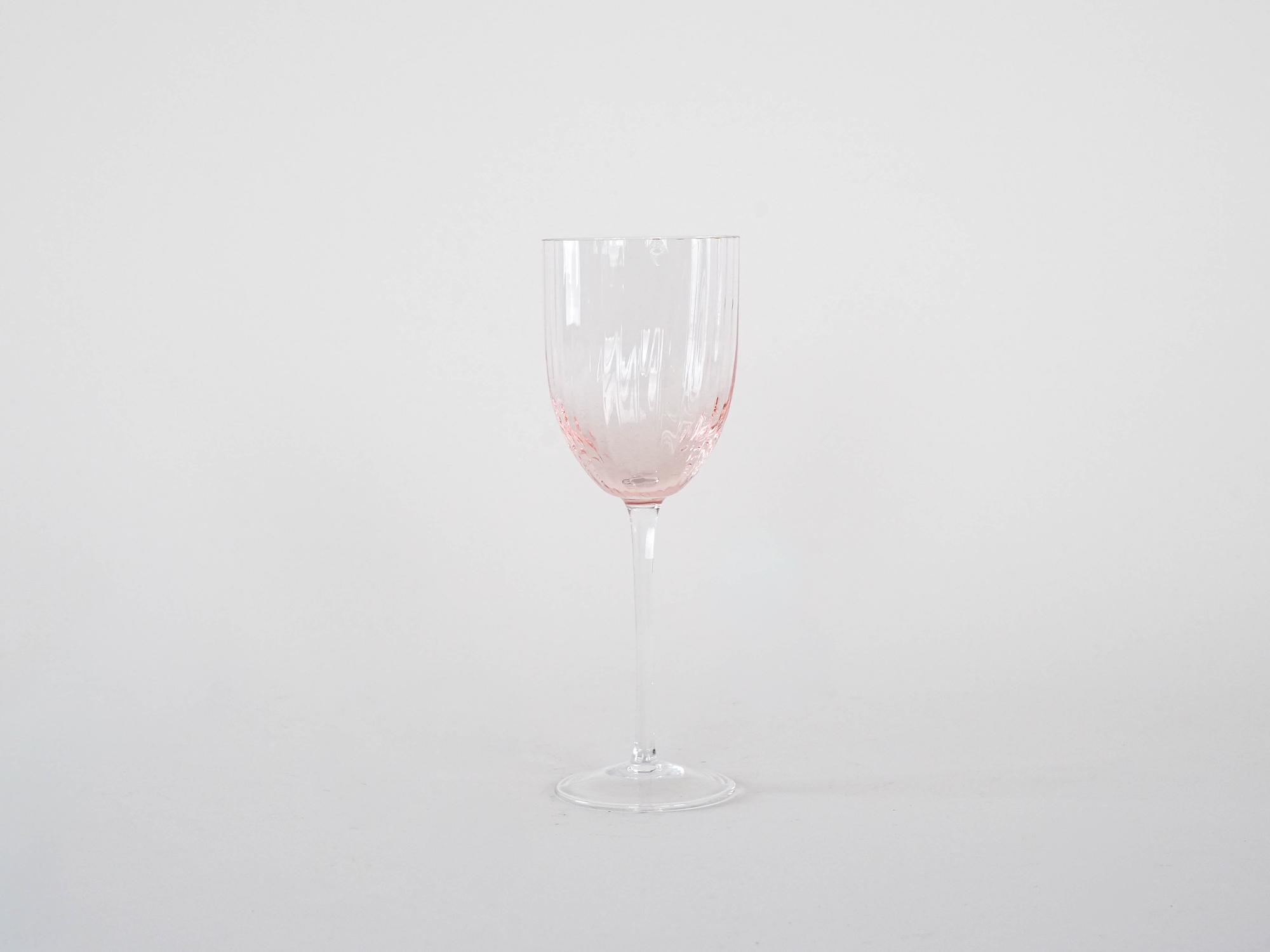 Wine glass set pink 1970s 7