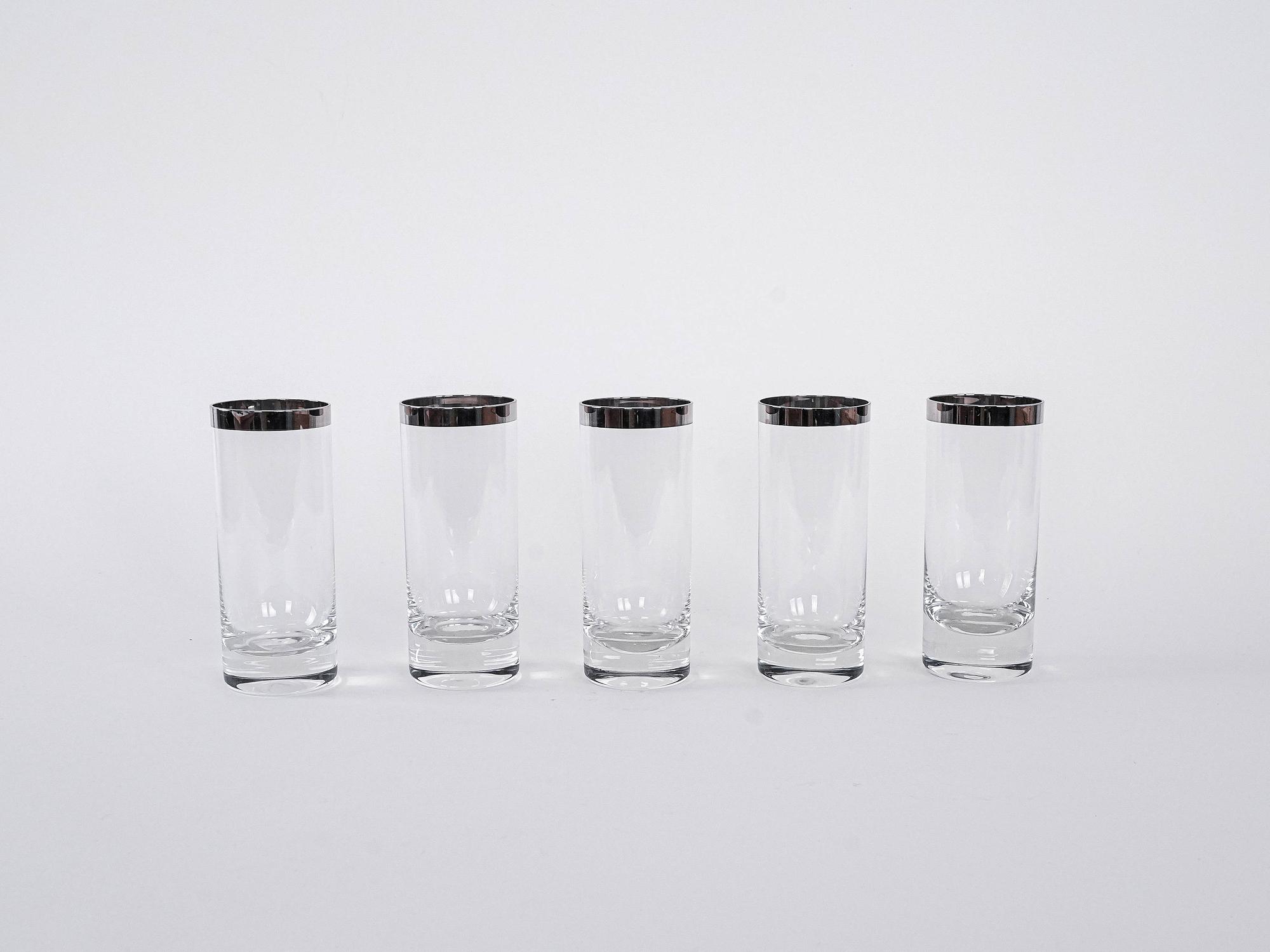 Glass Set Hollywood Regency Style Transparent 1970s 2