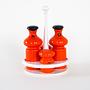 Ceramic spice set red 1960s 3