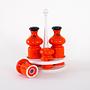 Ceramic spice set red 1960s 6