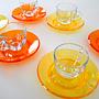 Glass Cup Set Multicolored 1970s 8