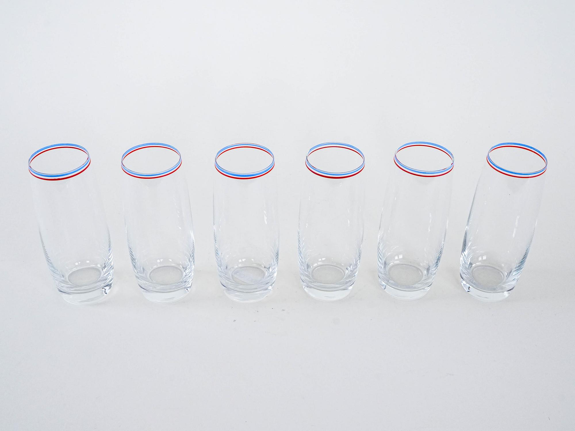 Glasses Set of 6 Transparent 1970s 4