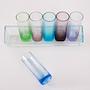 Glass set with tray multicolored 1970s 6
