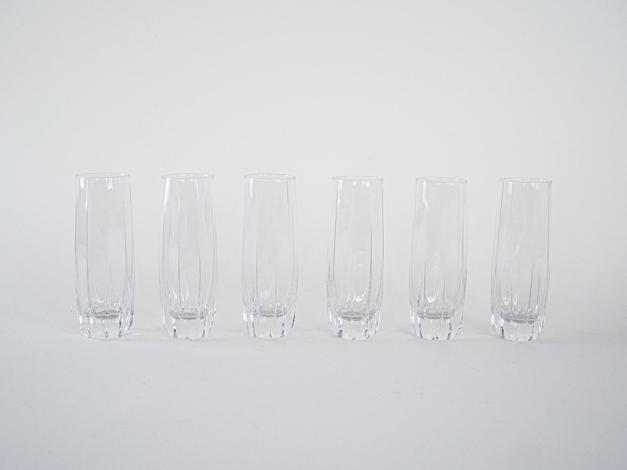 Gläser 6er-Set Transparent 1960er-Jahre 2