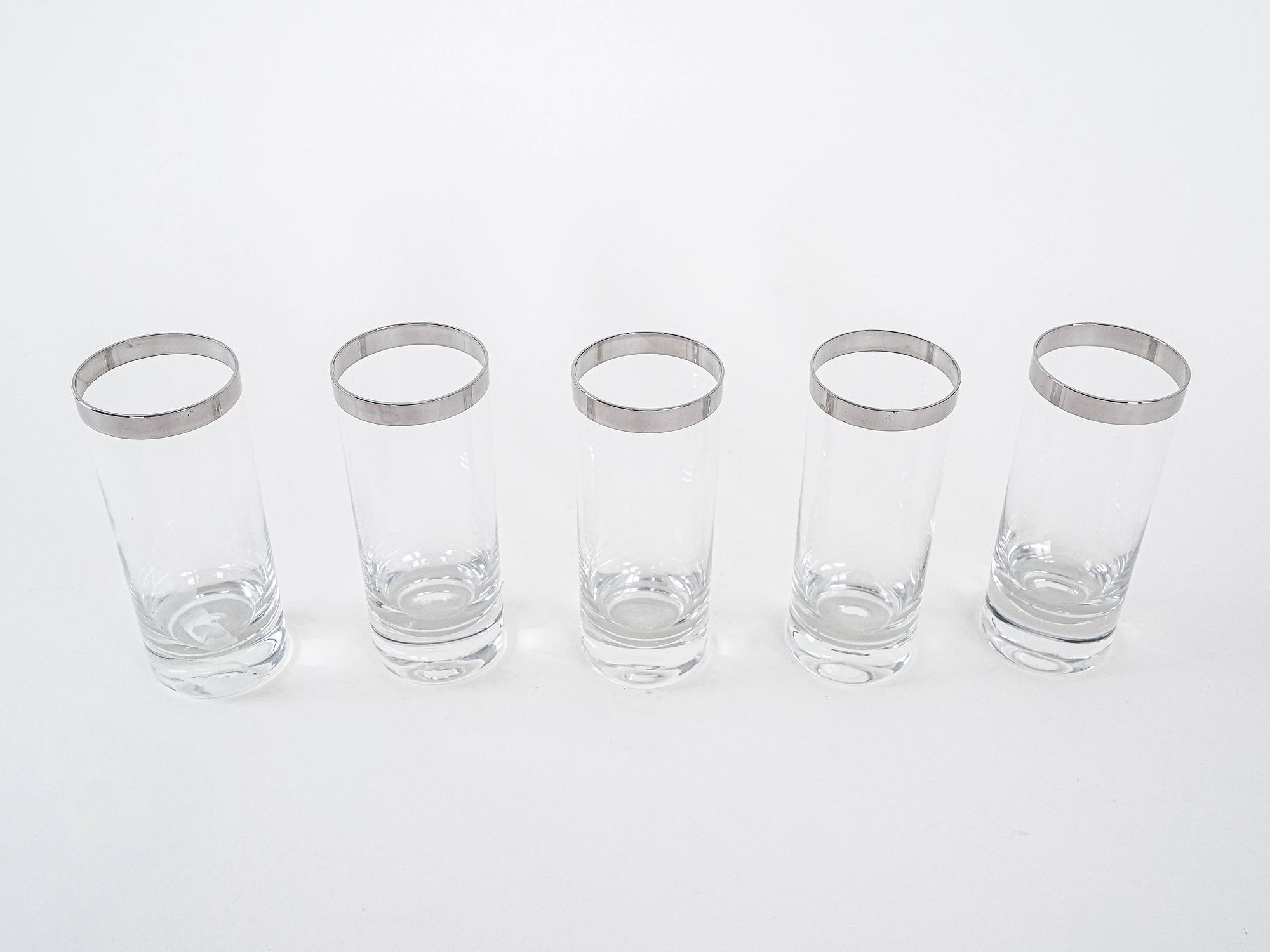 Gläser-Set Hollywood-Regency-Stil Transparent 1970er Jahre 4