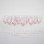 Wine glass set pink 1970s 3