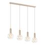 4-Flammig Bilman Pendelleuchte Gusseisen Klarglas Beige 4