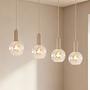 4-Flammig Bilman Pendelleuchte Gusseisen Klarglas Beige 0