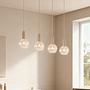 4-Flammig Bilman Pendelleuchte Gusseisen Klarglas Beige 2