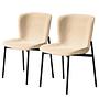 Mouzon Polsterstuhl 2er-Set Samt Walli Beige Schwarz 1