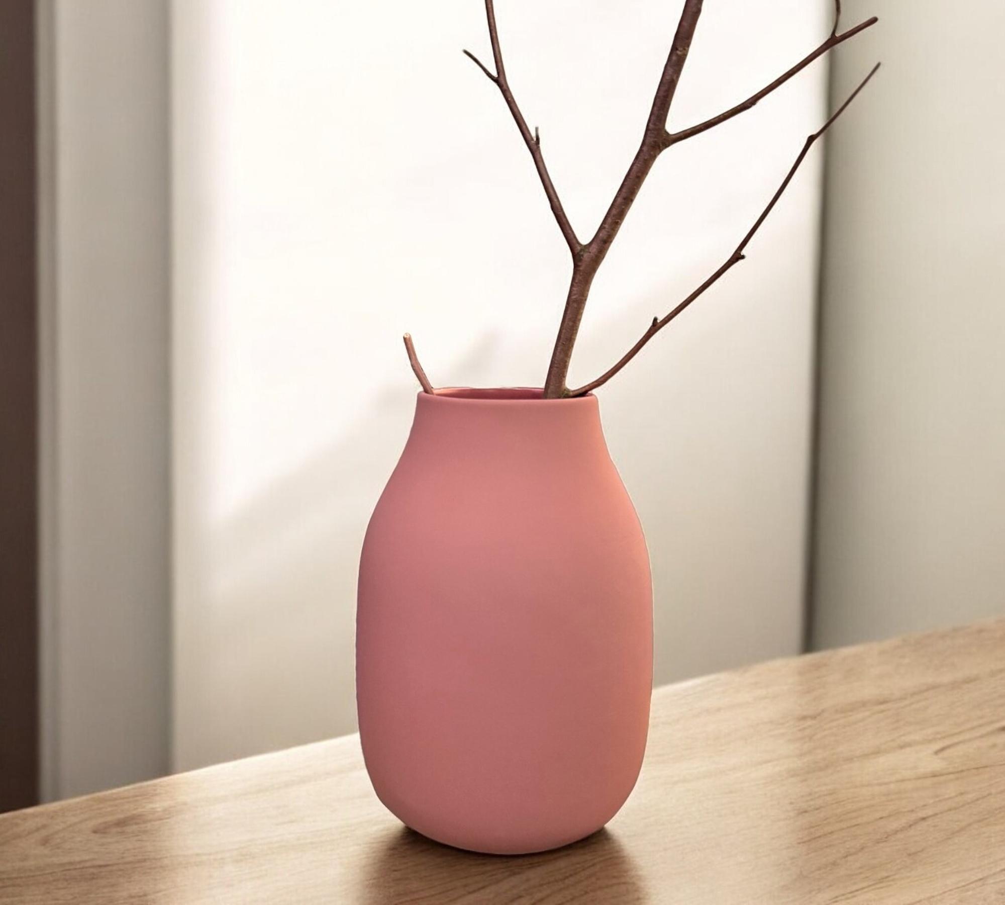 Color Porcelain Vase Withered Rose Height 20cm 65703 4