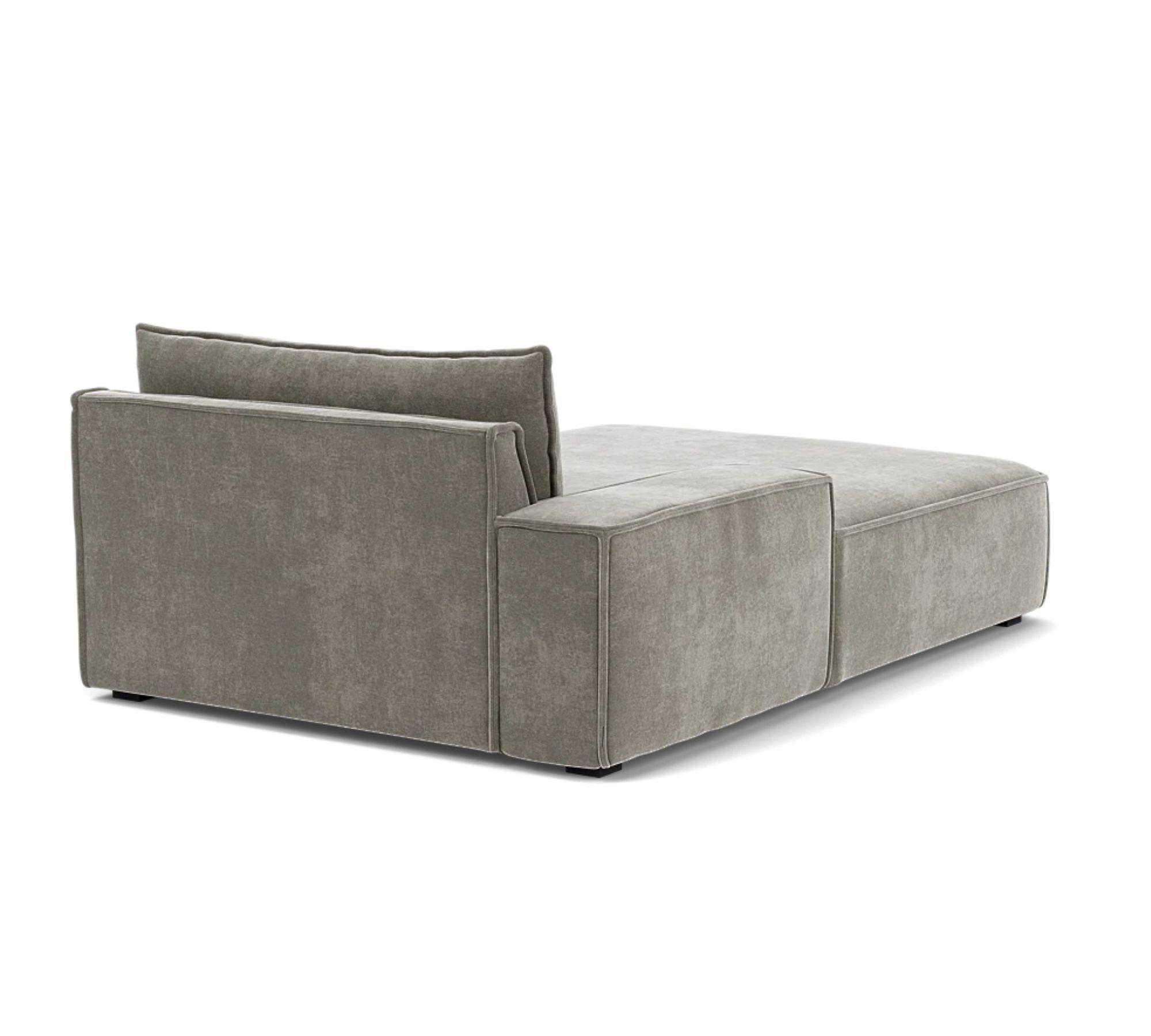 Daphne 1-Seater Chaise Longue Left Planet Grey Green 2