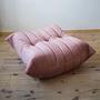 Togo Pouf Velluto Rosa Perla 0