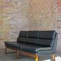 Sofagarnitur Leder Holz 3 teilig 4