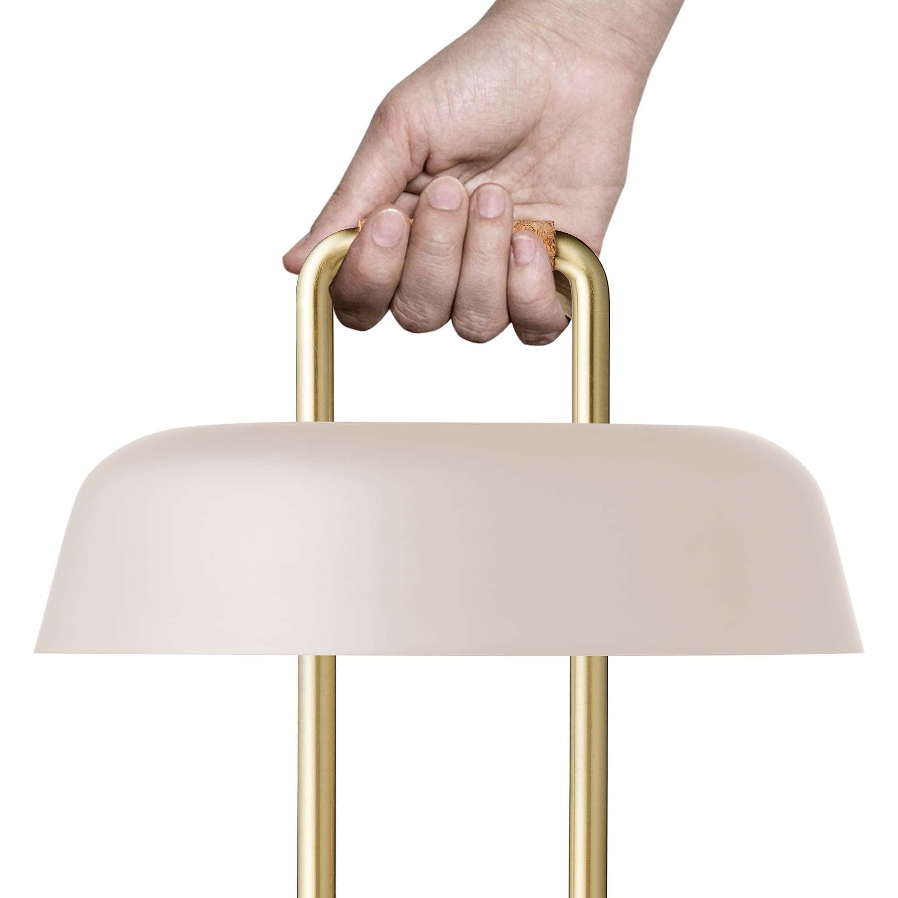 Heim Leuchte Tragbar mit Mini-USB-Anschluss Messing Creme 2